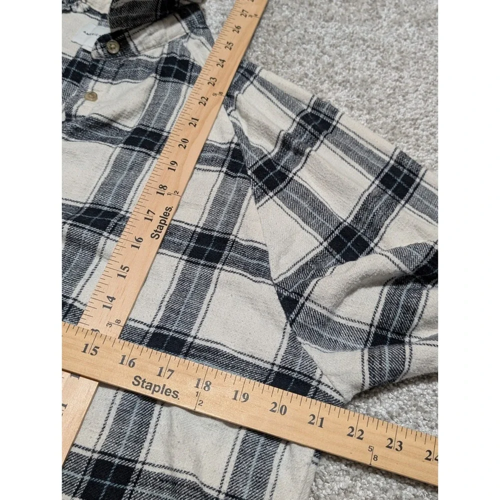 American Eagle Women's Flannel Plaid Button Down Shirt Elastic Wrist Size S - Picture 5 of 6